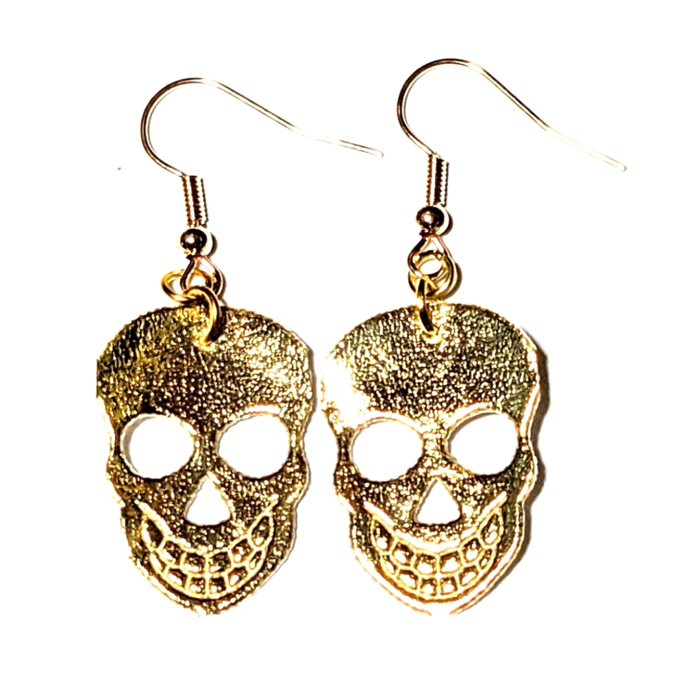 Gold Skull Earrings